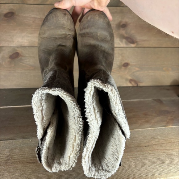 sorel emilie foldover womens size 8 shoes brown suede sherpa lined snow boots - Picture 6 of 8